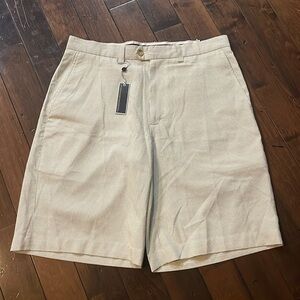 Callaway Seersucker 11” golf shorts Tan & white Mens size 34 NWT Country Club